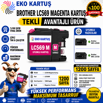 Brother LC565XL MAGENTA MUADİL KARTUŞ J2310, J2510, J3520, J3720