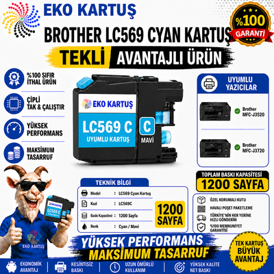 Brother LC565XL CYAN MUADİL KARTUŞ J2310, J2510, J3520, J3720