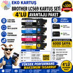 Brother LC565XL - LC569XL 4 Renk UYUMLU KARTUŞ