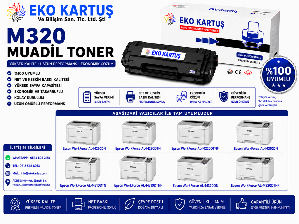 Epson WorkForce AL-M220DN muadil Toner