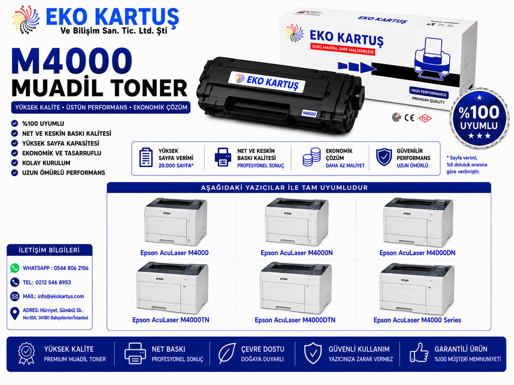 Epson Aculaser M4000 MUADİL TONER M4000