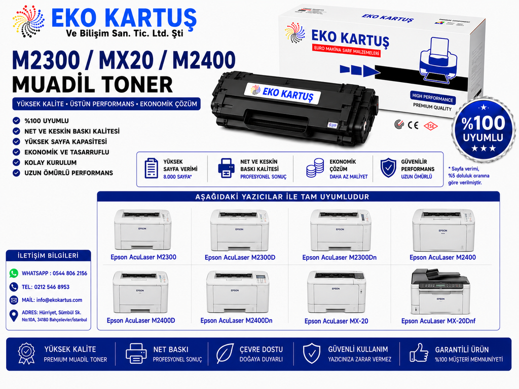 EPSON MUADİL TONER M2300/MX20/M2300/M2400 /C13S050584