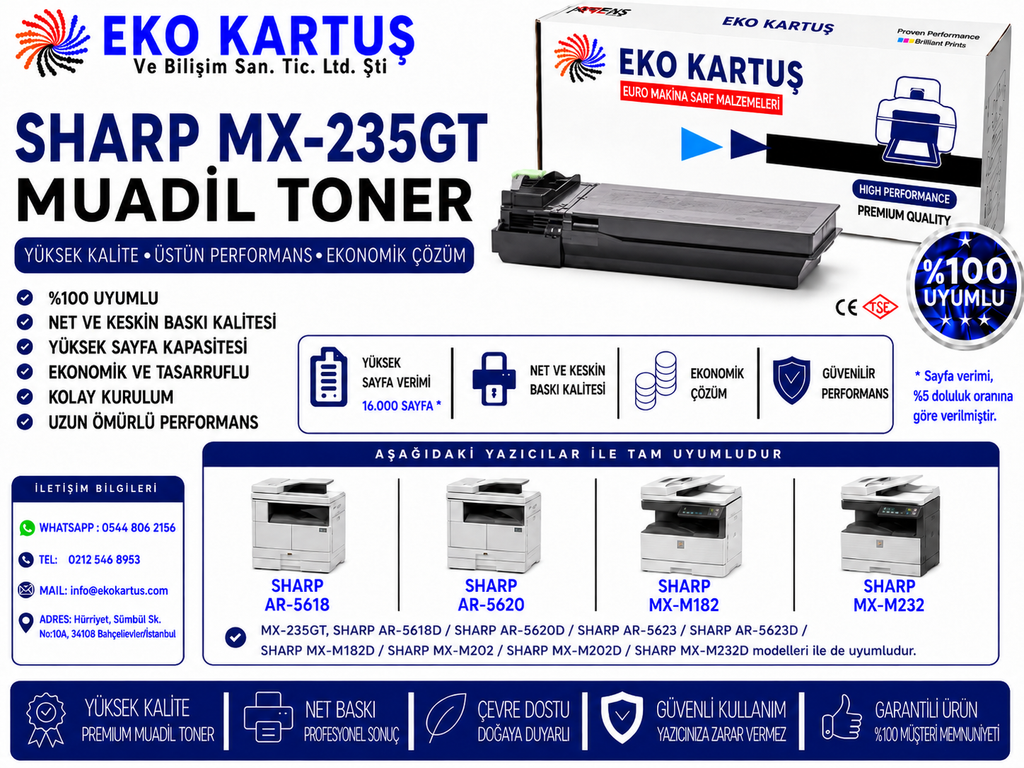 Sharp MX-M232D Muadil Toner MX-235GT