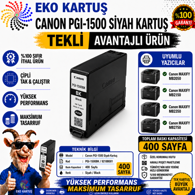 Canon PGI-1500XL SİYAH Yüksek Kapasiteli Muadil Kartuş 9182B001