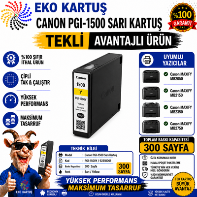 Canon PGI-1500XL SARI Yüksek Kapasiteli Muadil Kartuş 9195B001