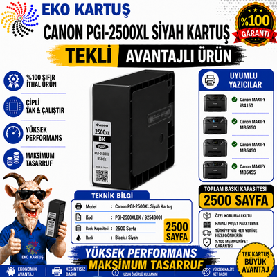 Canon PGI-2500XL SİYAH Yüksek Kapasiteli Muadil Kartuş 9254B001