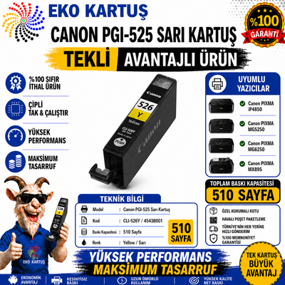 Canon PGI-2500XL SARI Yüksek Kapasiteli Muadil Kartuş 9267B001