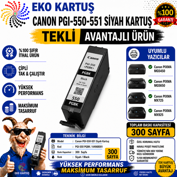 CANON PGI 550XL BLACK MUADİL KARTUŞ