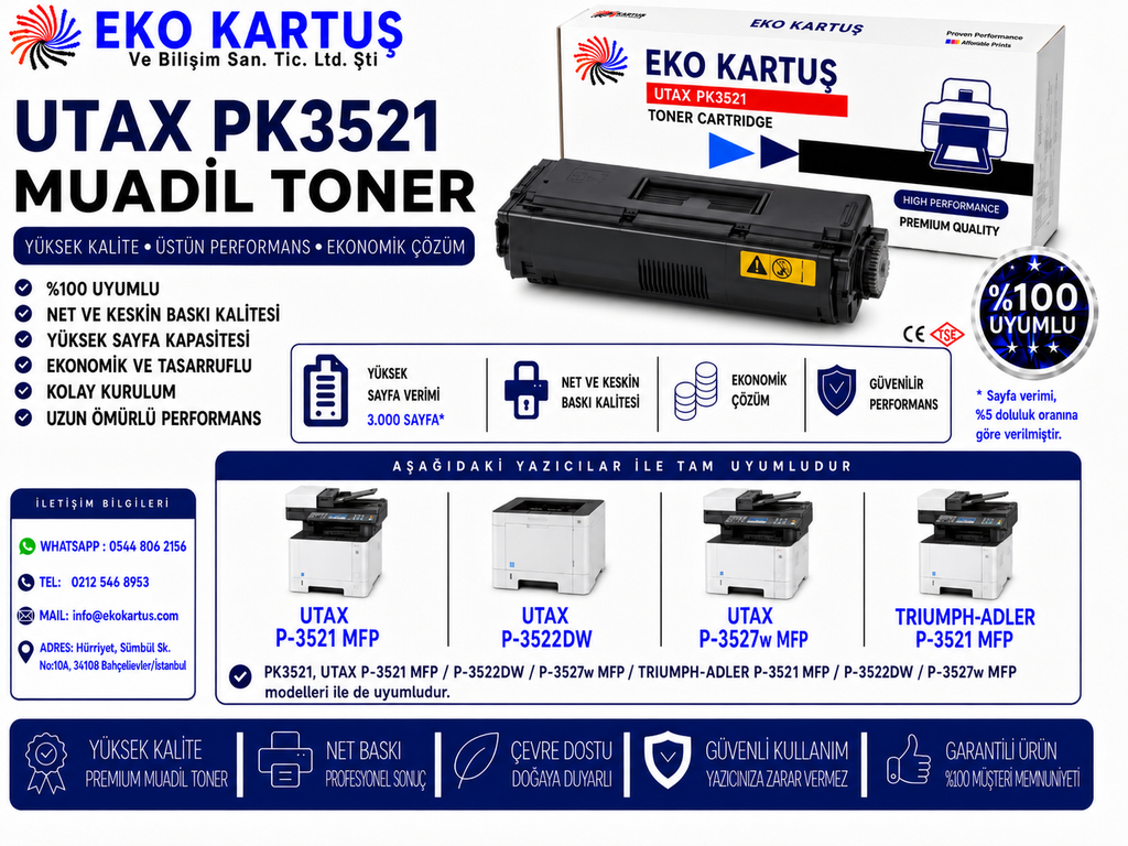 UTAX PK1010 P3527 MUADİL TONER