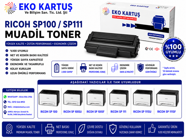 Ricoh SP-112SF MUADİL TONER SP-100/SP111
