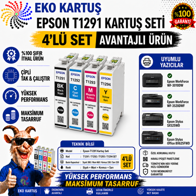 EPSON T1291 T1292 T1293 T1294 MUADİL KARTUŞ