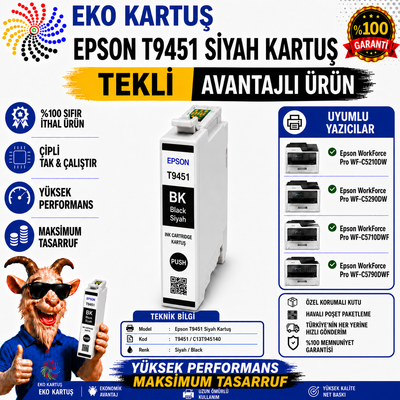Epson T11C1 BLACK Muadil Kartuş C13T11C140