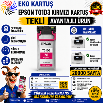 Epson T01C3 RED Muadil Kartuş C13T01C300