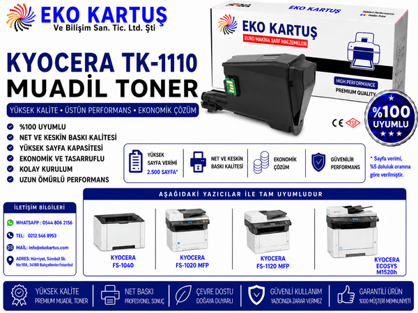 KYOCERA TK1120 FS1025MFP Siyah Muadil Toner