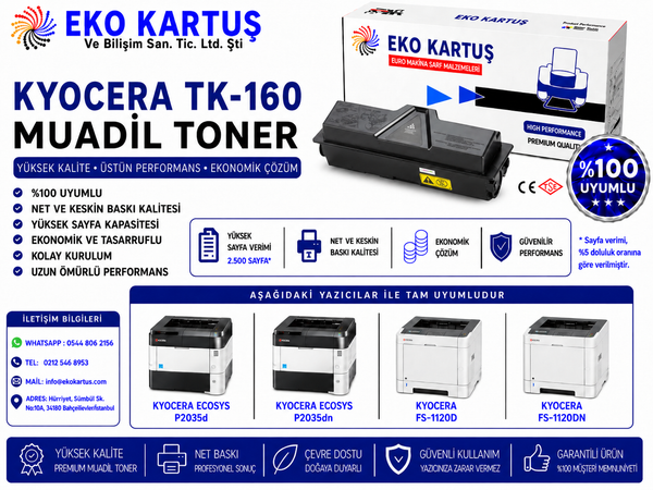 Kyocera FS-1120D TK-160 Muadil Toner 2.500 syf.