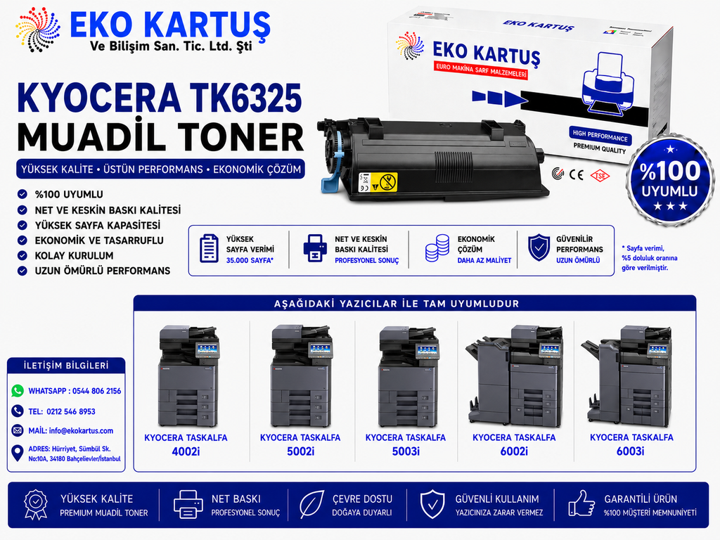 Kyocera TasKalfa 4002i Muadil Toner TK6325