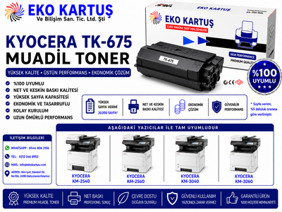 KYOCERA TK 675 UYUMLU İthal Sıfır Toner (20000 Sayfa)
