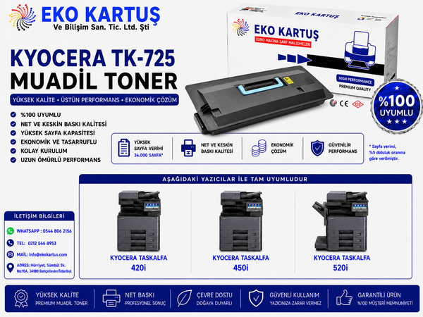 Kyocera Taskalfa 520i TK-725 Muadil Toner