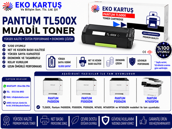 Pantum P5000DN MUADİL TONER P4000/P5000/M7600/ 10K ÇİPLİ