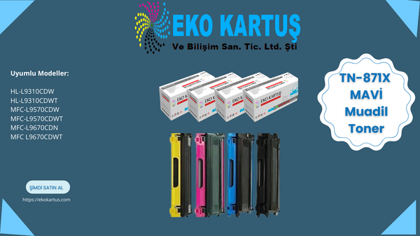 Brother Tn-871XL  MUADİL MAVİ TONER