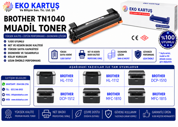 Brother MFC-1811 MUADİL TONER TN1040