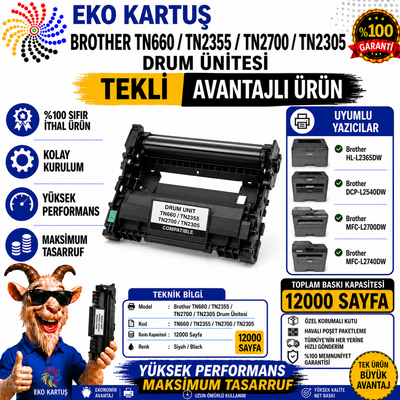 BROTHER TN660/TN2355/2700/2305 Muadil Drum Ünitesi