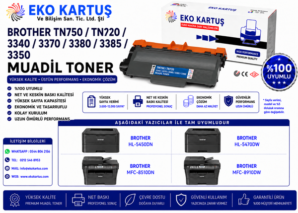 Brother MFC-8950DWT Muadil Toner TN750/TN720