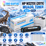 HP W2211X MAVİ (207X)  YÜKSEK KAPASİTE MUADİL TONER ÇİPLİ M255nw / M282nw / M283cdw