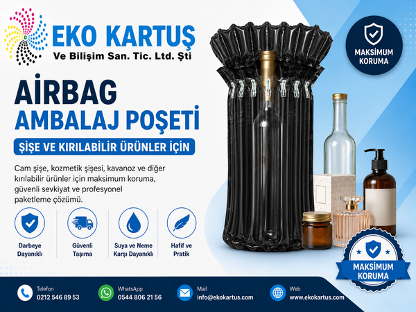 Şişirilebilir Airbag Ambalaj Poşeti – Hava Kolonlu Darbe Koruyucu Paketleme Malzemesi 20 adet