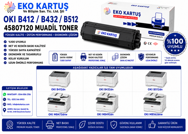 Oki MB492dn muadil Toner