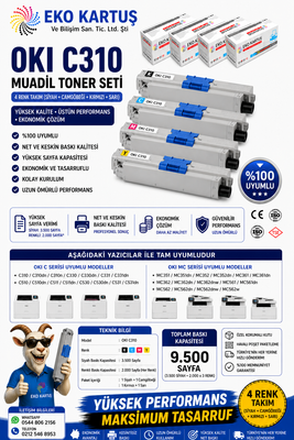 Oki C330 4 RENK SET MUADİL TONER