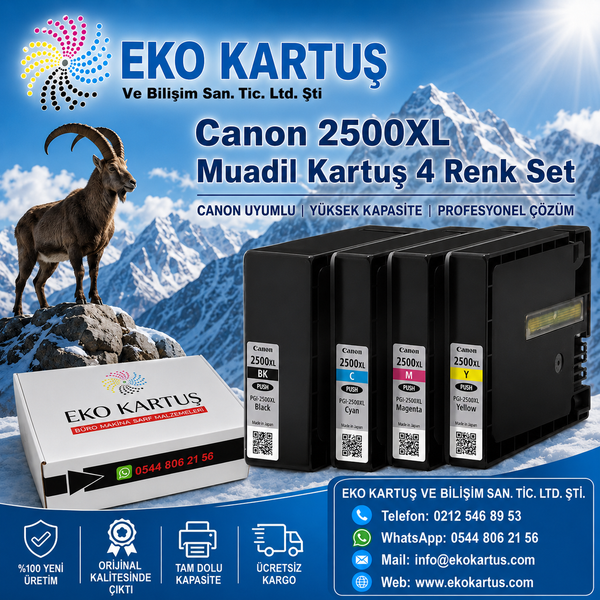 Canon MAXIFY MB5155 Muadil Kartuş,  PGI-2500XL Yüksek Kapasiteli Muadil Kartuş Seti 9254B004