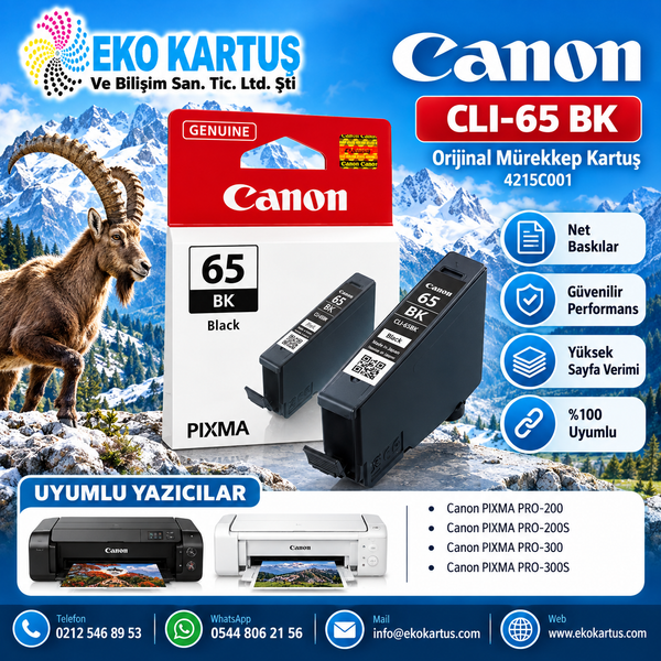 Canon CLI-65 BK Siyah Orijinal Kartuş 4215C001