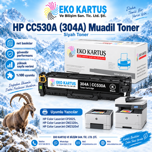 HP CC530A SİYAH MUADİL TONER  304A/305A/ CE410A /CF380A CRG718BK(2800 Sayfa)