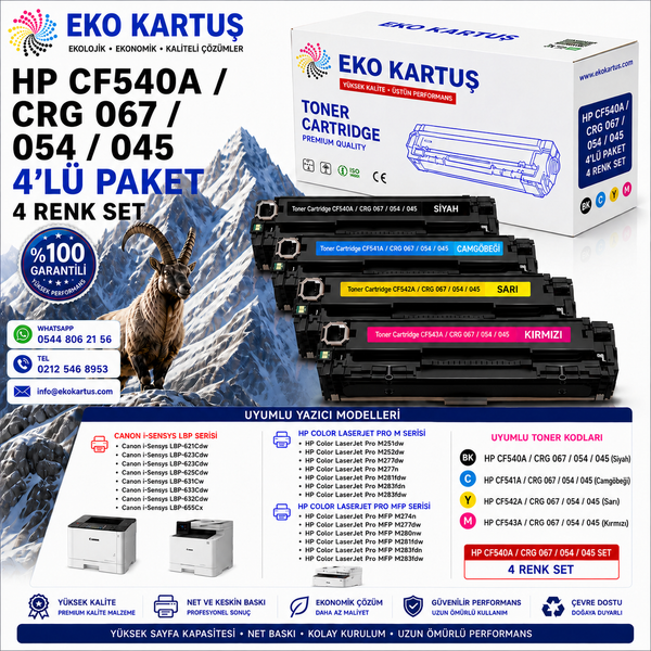 Hp Color LaserJet Pro MFP M281fw Compatible New Imported Toner CF540A CRG054 crg 067 crg 045 set