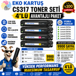 LEXMARK CX417de SET 4 RENK Uyumlu Sıfır İthal TONER CS317/CS417