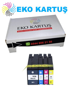 Hp 938xl  SET 4 RENKkartuş  muadil yüksek kapasite pro 9720/9730/9110b/9120b9130