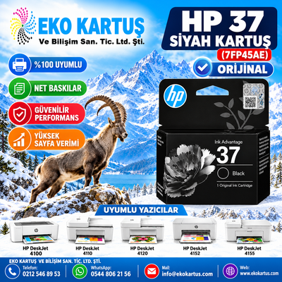 HP 37 SİYAH KARTUŞU(7FP45AE)