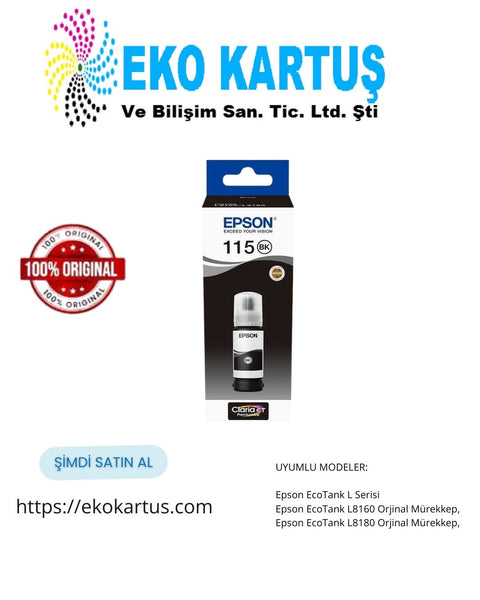 Epson EcoTank Pro 115 BLACK Orijinal Mürekkep C13T07C14A