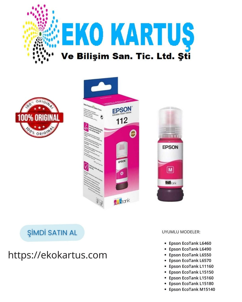 Epson EcoTank 112 MAGENTA Orijinal Mürekkep C13T06C34A