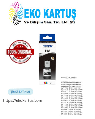 Epson EcoTank 113 BLACK Orijinal Mürekkep C13T06B140