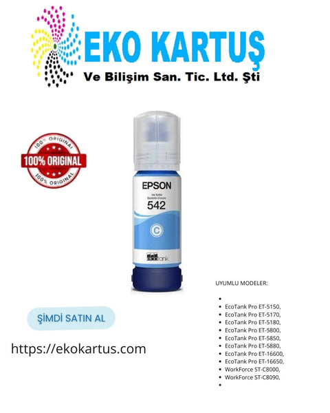 Epson EcoTank Pro 542 CYAN Orijinal Mürekkep C13T06A292
