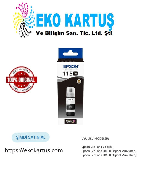 Epson EcoTank Pro 115 FOTO SİYAH Orijinal Mürekkep C13T07D14A