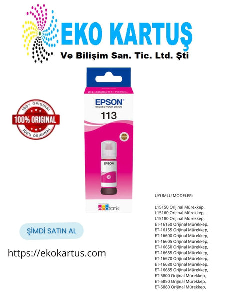 Epson EcoTank 113 MACENTA Orijinal Mürekkep C13T06B340