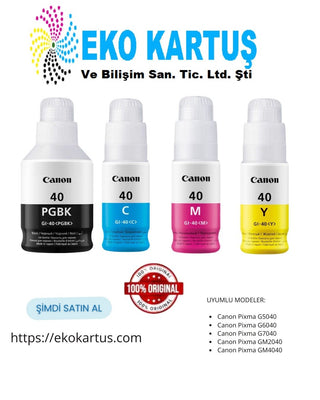 Canon GI-40  CMYK 4 RENK Orijinal Mürekkep