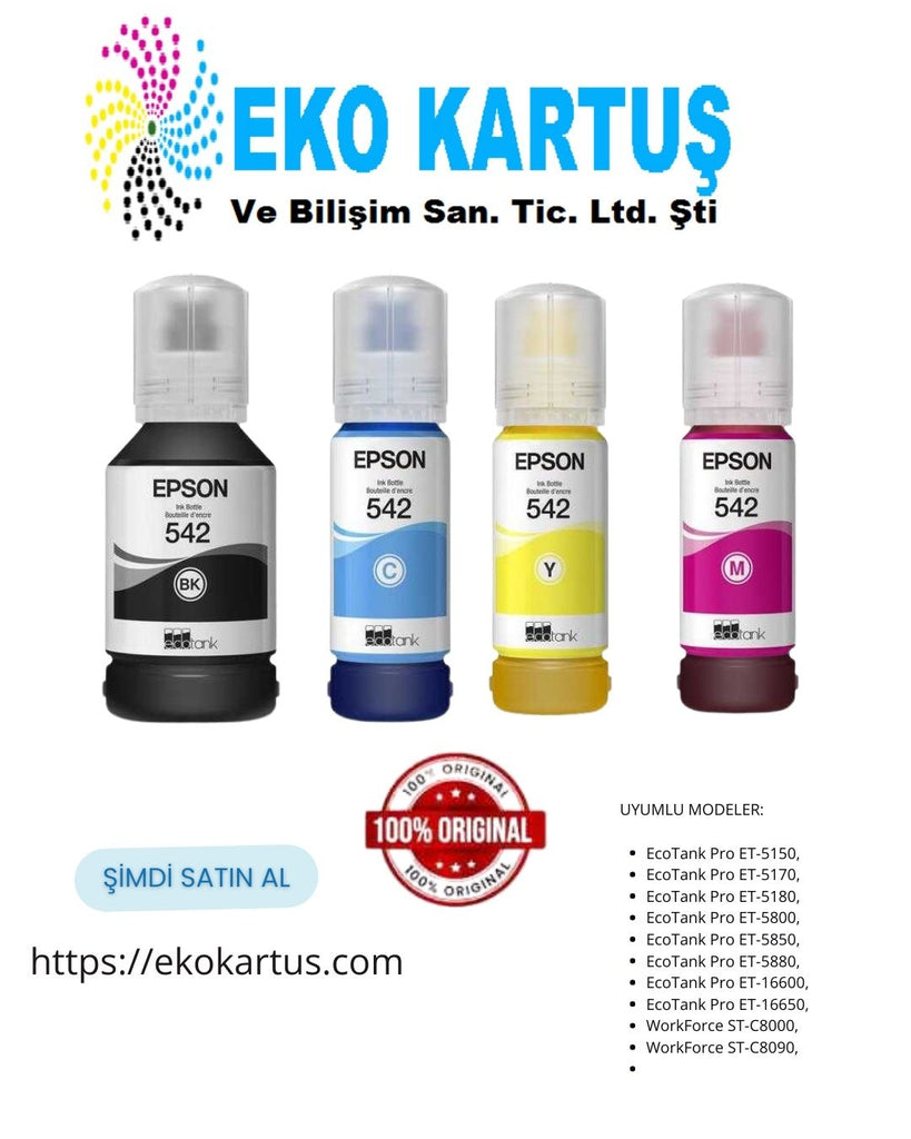 Epson EcoTank Pro 542 CMYK 4 RENK Orijinal Mürekkep