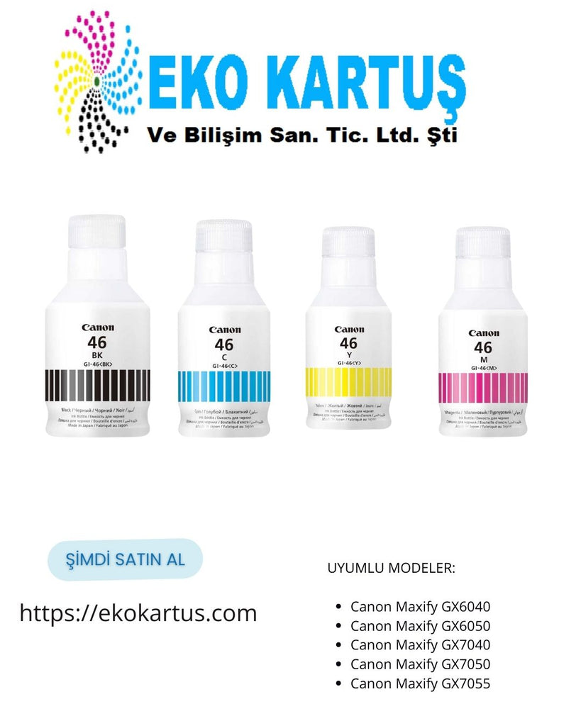 Canon GI-46 CMYK  SET 4 RENK Orijinal Mürekkep