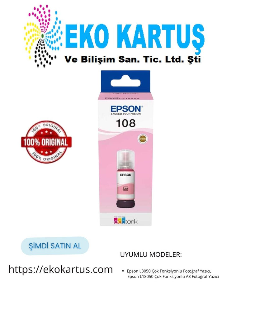 Epson EcoTank 108 AÇIK MACENTA Orijinal Mürekkep C13T09C64A
