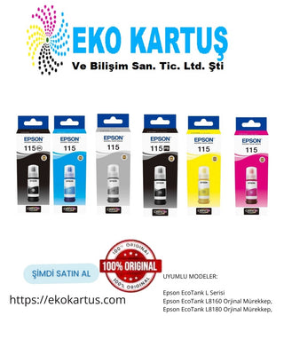 Epson EcoTank Pro 115 SET 6 RENK Orijinal Mürekkep  L8160,  L8180