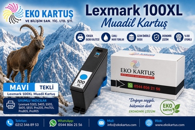 LEXMARK 100XL 14N0900E Mavi  MUADİL KARTUŞ